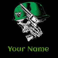 Calavera Militar con Arma